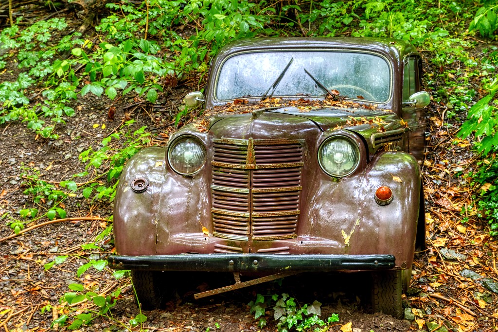 HDR Auto Skulpturen Park museum Neandertal oldtimer urbex decay abandoned derelict abandonne Michael Fröhlich froehlich Duitsland deutschland kunst art
